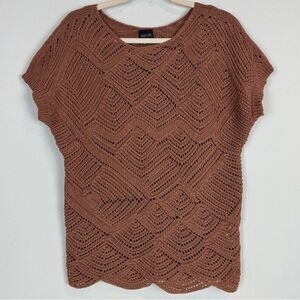 Madeleine Knit Boat Neck Sweater Brown L 10/12